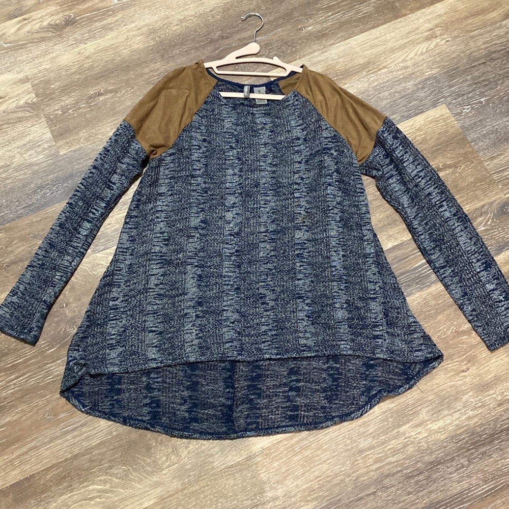 E140 New Direction Weekend with Suede Accents Denim color Sz. XL EUC